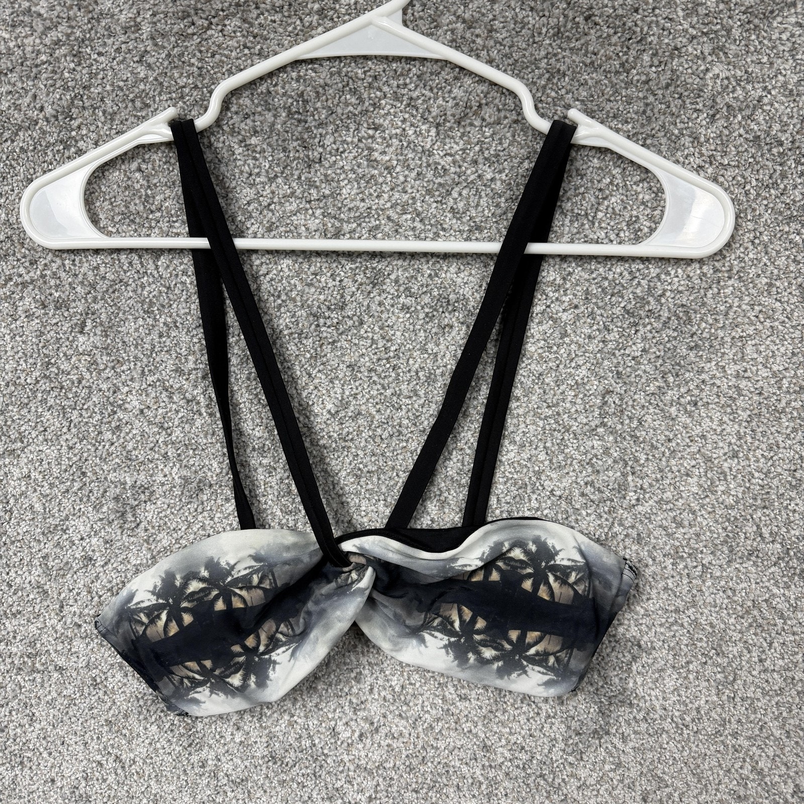 Zero + Maria Cornejo Bikini Top Size 2 Palm Print Tropical Swimwear Resort Usa